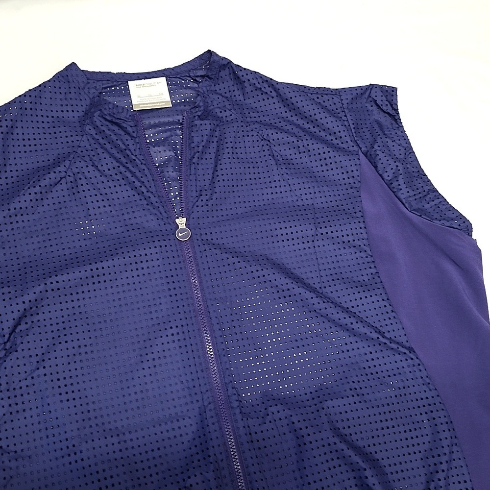 Nike Golf Vest Womens XL Purple Perforated Mesh Full Zip Tour Performance